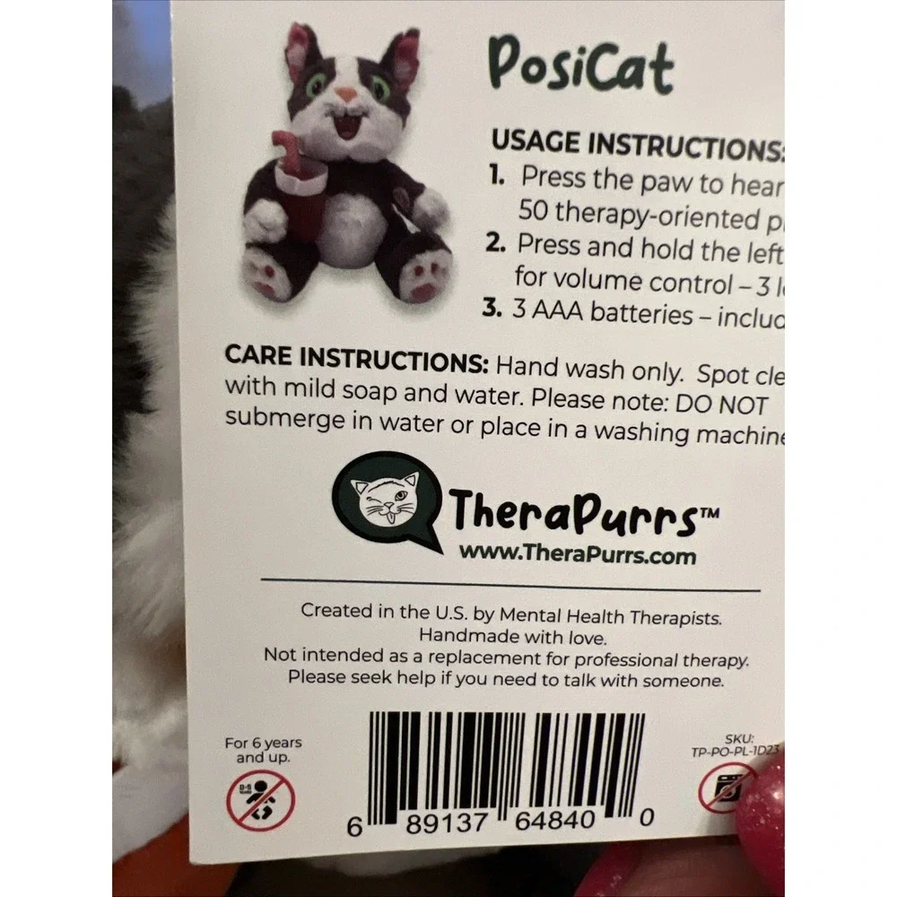 Posicat by TheraPurrs, Plush Cat, Interactive Wise-Cracking Stress Relief /Works